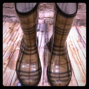 Genuine Burberry Haymarket Mid Rainboot